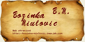 Božinka Miulović vizit kartica